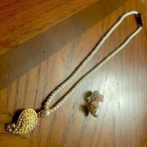 Earrings and necklace